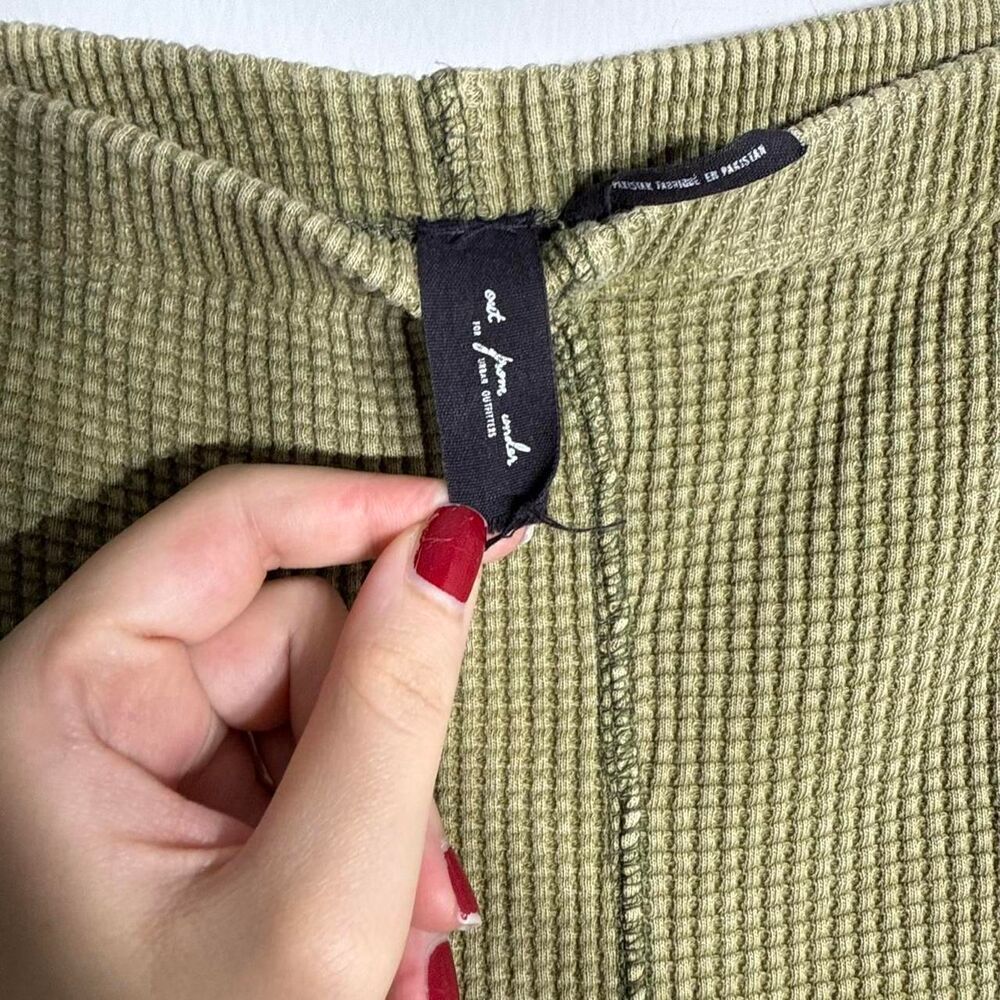 Urban Outfitters Out From Under green waffle knit flare distressed leggings L - Picture 6 of 8